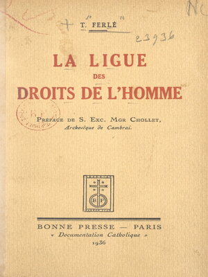 cover image of La ligue des droits de l'homme